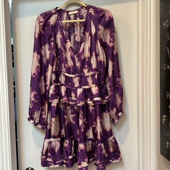 Ulla Johnson Emery Silk Tiered Ruffle Dress 10 - Picture 4 of 8